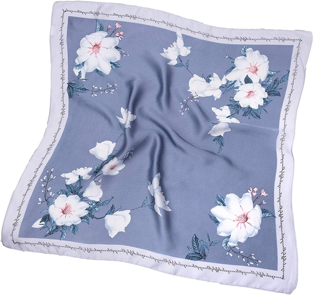 Dusty Blue Silk Bandana Silk Head Scarf Silky Ponytail Scarf Women Scarves Neckerchief Silk Personalized Gift for Her Mothers Day Gift - In The Bag Design