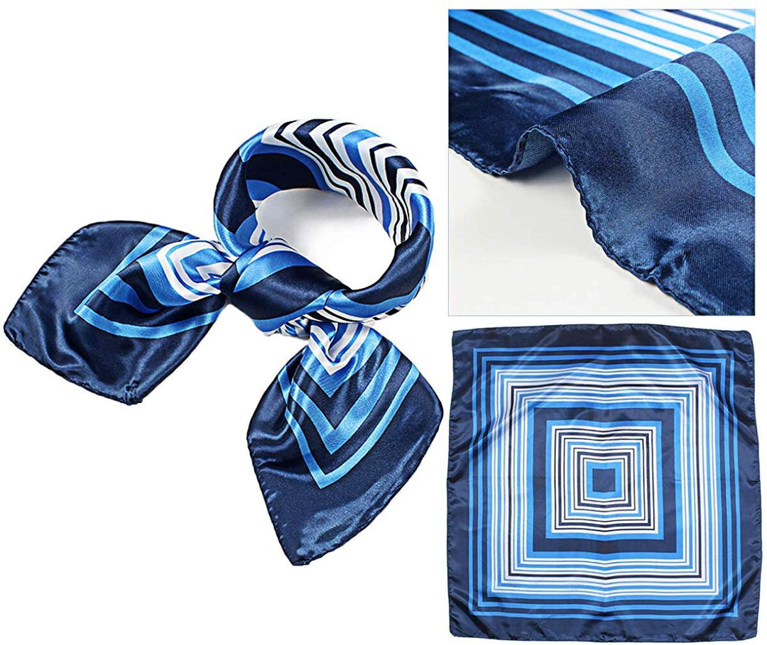 Blue Silk Scarf Neckerchief Silk Scarf for Hair Red Silk Hair Scarf Silk Bandana Silk Head Scarf Blue Navy Square Neck Silk Scarves