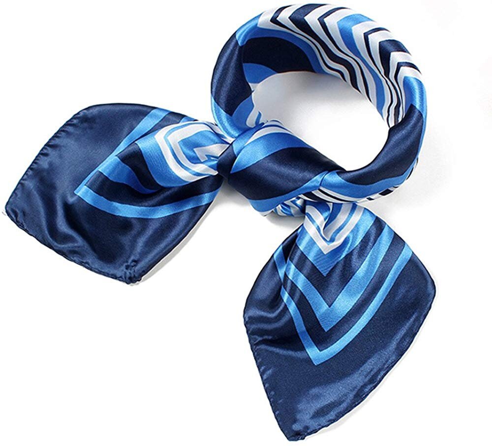 Blue Silk Scarf Neckerchief Silk Scarf for Hair Red Silk Hair Scarf Silk Bandana Silk Head Scarf Blue Navy Square Neck Silk Scarves