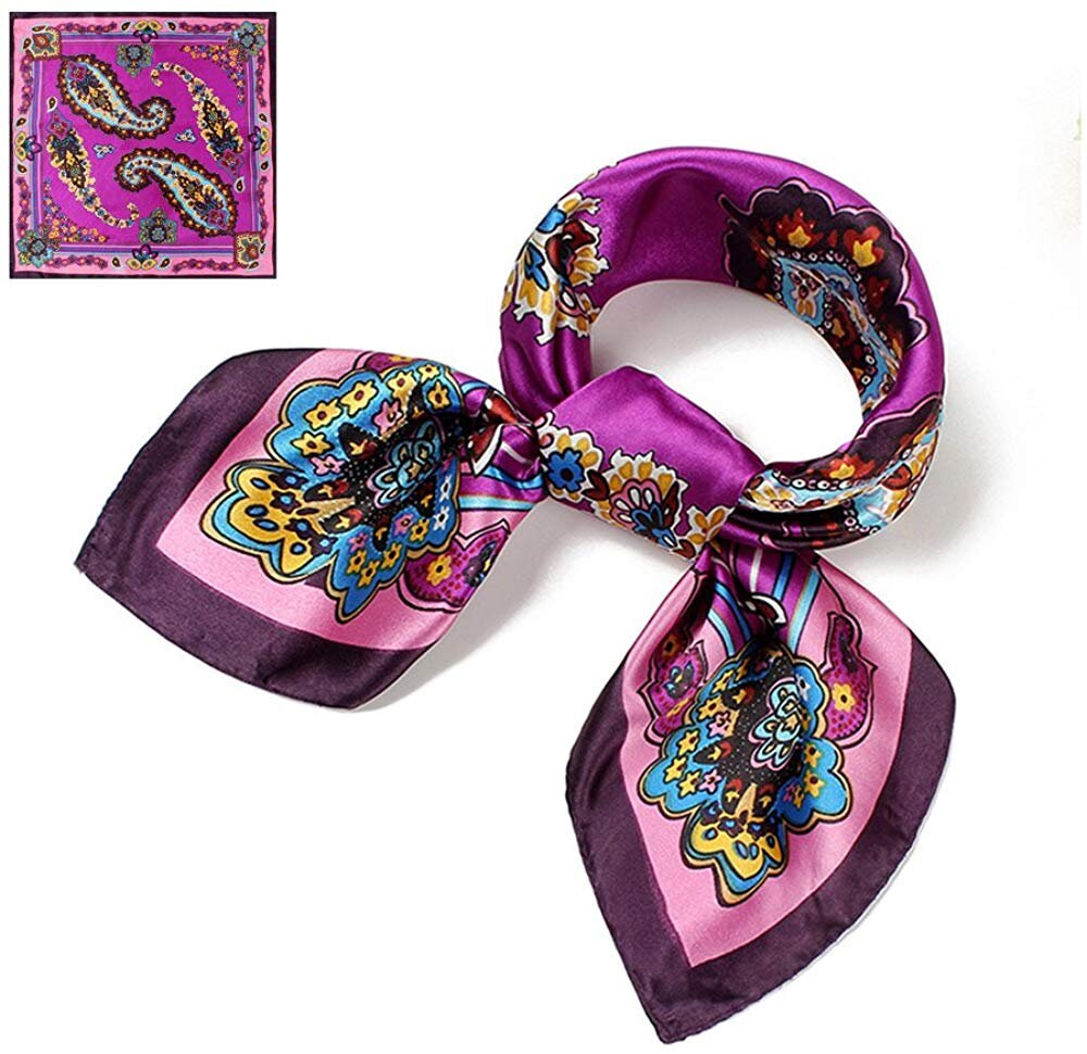 Purple Silk Bandana Silk Head Scarf Women Scarves Mothers Day Gift Neckerchief Silk Teacher Gift for Her Scarf Women Handmade
