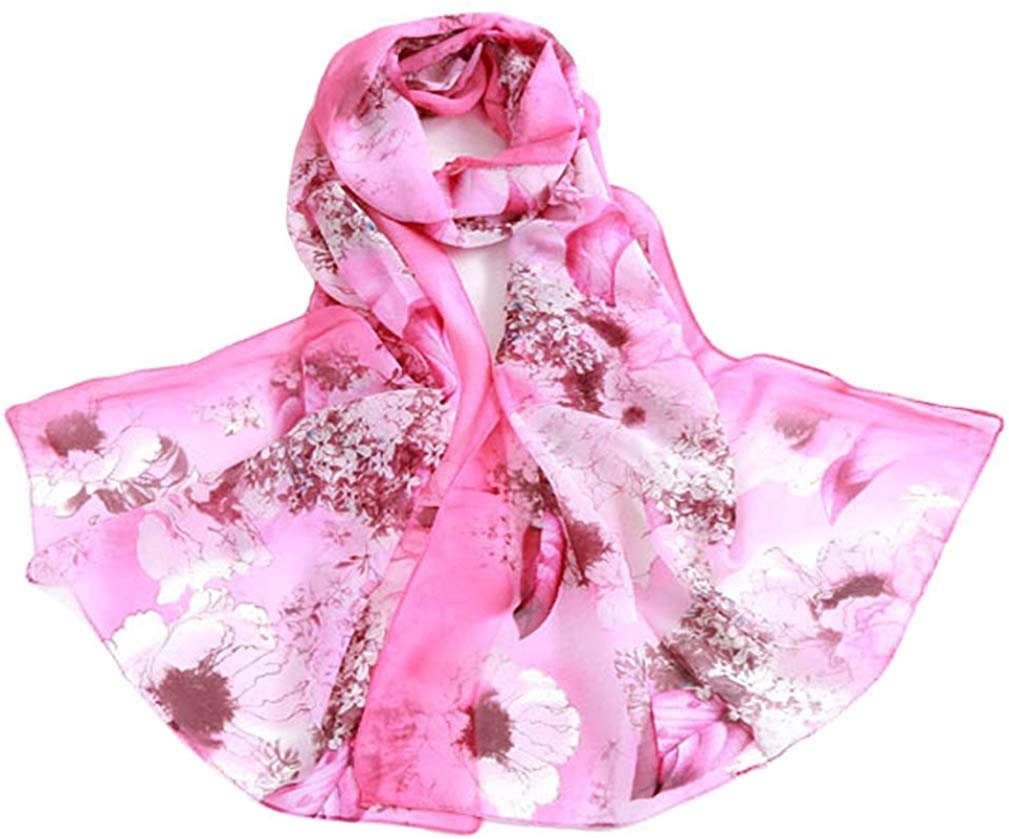 Silky Floral Summer Scarf Women Scarves Infinity Scarf Loop Soft Chiffon Long Wrap Scarf Shawl Personalized Scarf Mothers Day Gift For Her - In The Bag Design