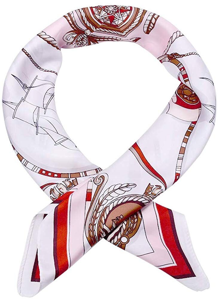 Nautical Square Scarf Silky Scarf Silk Head Scarf Nautical Bandana Women Personalized Silk Scarf Square Nautical Head Scarf Mothers Day Gift