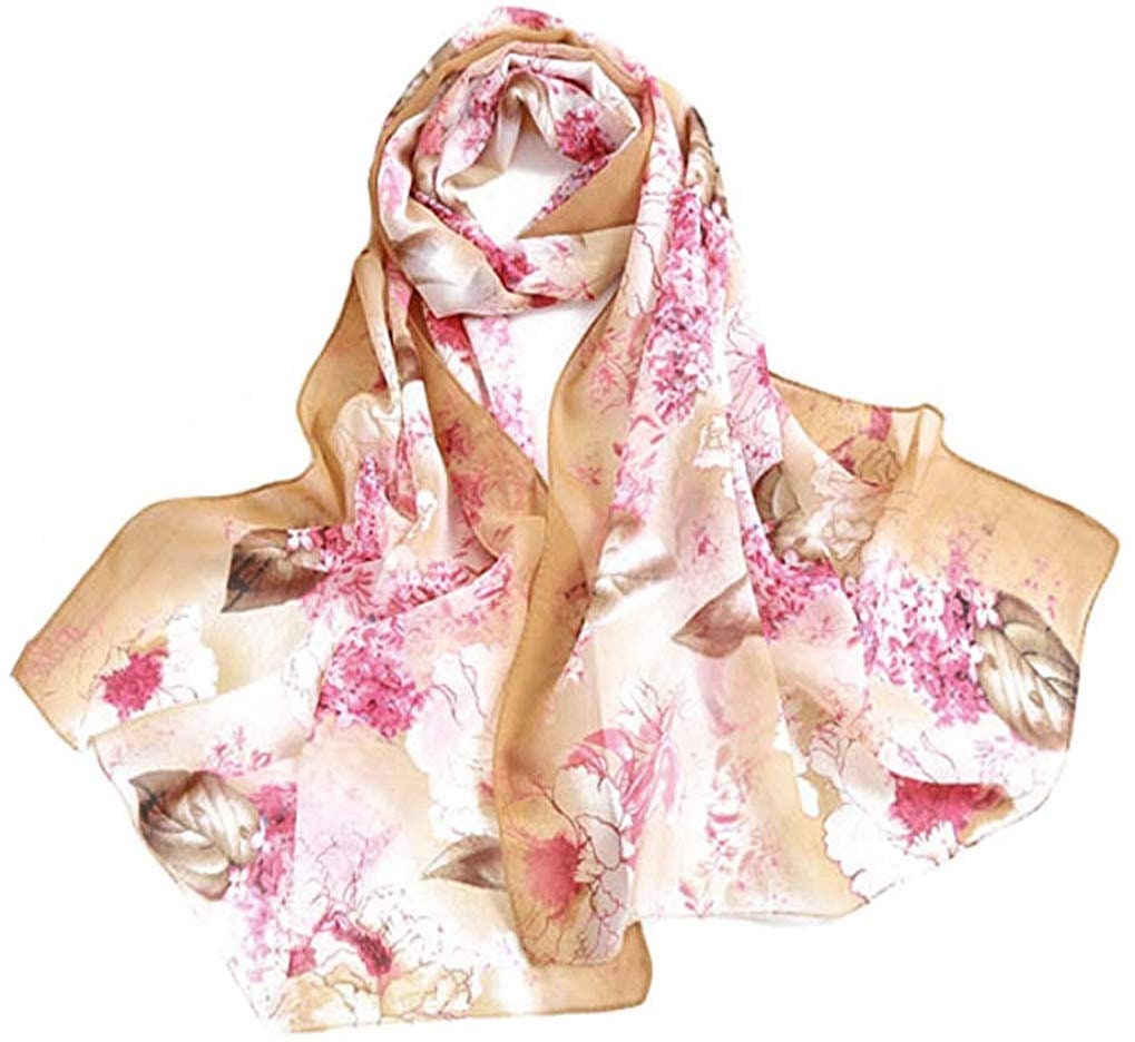 Silky Floral Summer Scarf Women Scarves Infinity Scarf Loop Soft Chiffon Long Wrap Scarf Shawl Personalized Scarf Mothers Day Gift For Her - In The Bag Design