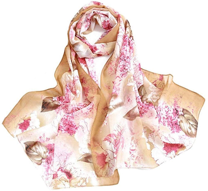 Silky Floral Summer Scarf Women Scarves Infinity Scarf Loop Soft Chiffon Long Wrap Scarf Shawl Personalized Scarf Mothers Day Gift For Her - In The Bag Design