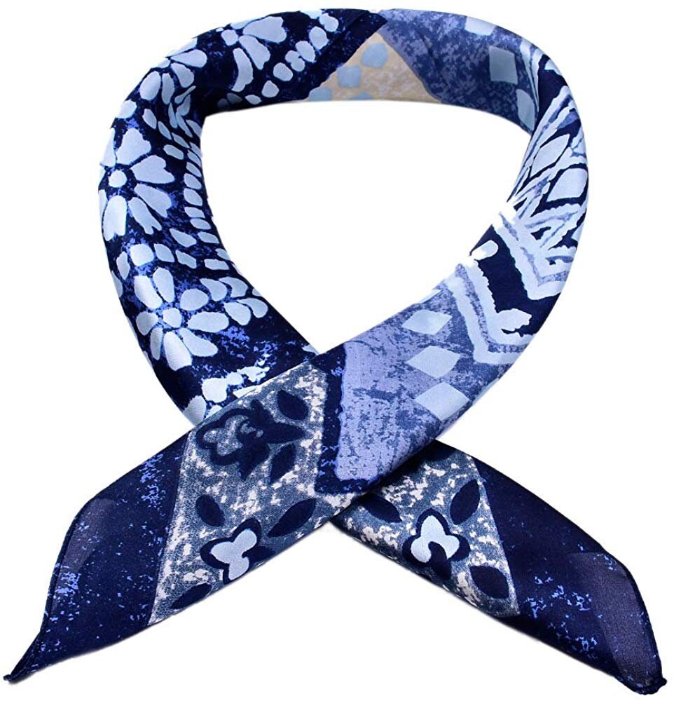 Elephant Silk Scarf Navy Neckerchief Silk Hair Scarf Silk Bandana Personalized Gifts Mothers Day Gift Birthday Gifts for Her Gift for Women