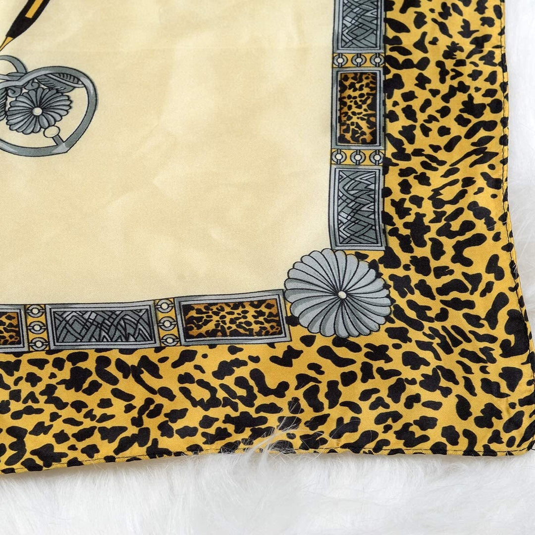 Gold Large Square Scarf Large Bandana Silk for Hair Head Scarf Women Scarves Leopard Silk Hair Scarf Personalized Gift Mothers Day Gift