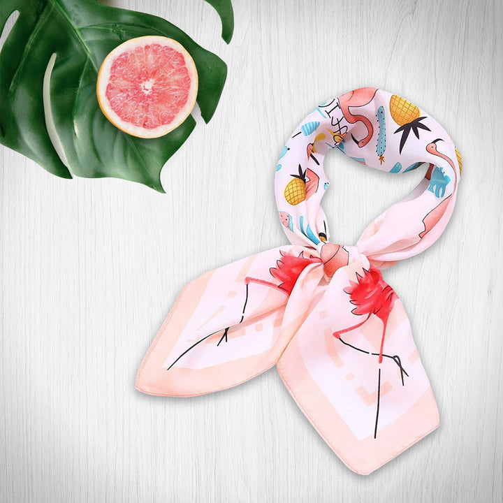 Flamingo Silk Bandana Silky Ponytail Scarf Silk Neck Scarf Neckerchief Women Personalized Gifts Scarf Silk Bandana Mothers Day Gift for Her