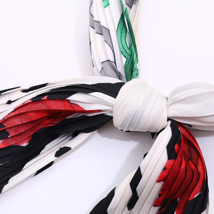 White Pleated Scarves Silk Bandana Scarf Silk Head Neck Scarf Women Scarves Handkerchief Scarf Pleated Head Scarf Pleated Scarf for Women - In The Bag Design