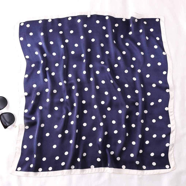 Polka Dot Square Scarves Silk Scarf Women Scarves Black and White Polka Dots Silk Scarf Silk Bandana Silk Hair Scarf Gift for Friend