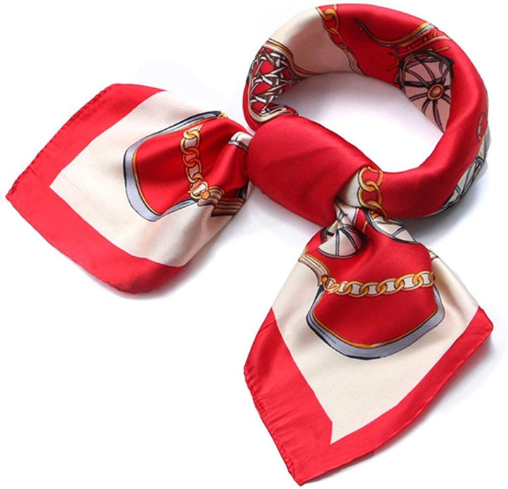 Red Silk Scarf Neckerchief Silk Ponytail Scarf Silk Head Scarf Mothers Day Gift Personalized Gifts for Her Blue Bandana Scarf - In The Bag Design