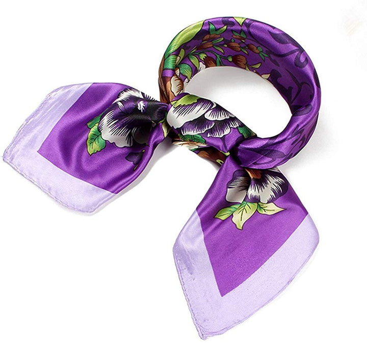 Floral Bandana Silk Wildflower / Silk Head Neck Scarf / Women Scarves / Monogram Neckerchief  Women / Personalized Scarf / Satin Hair Scarf