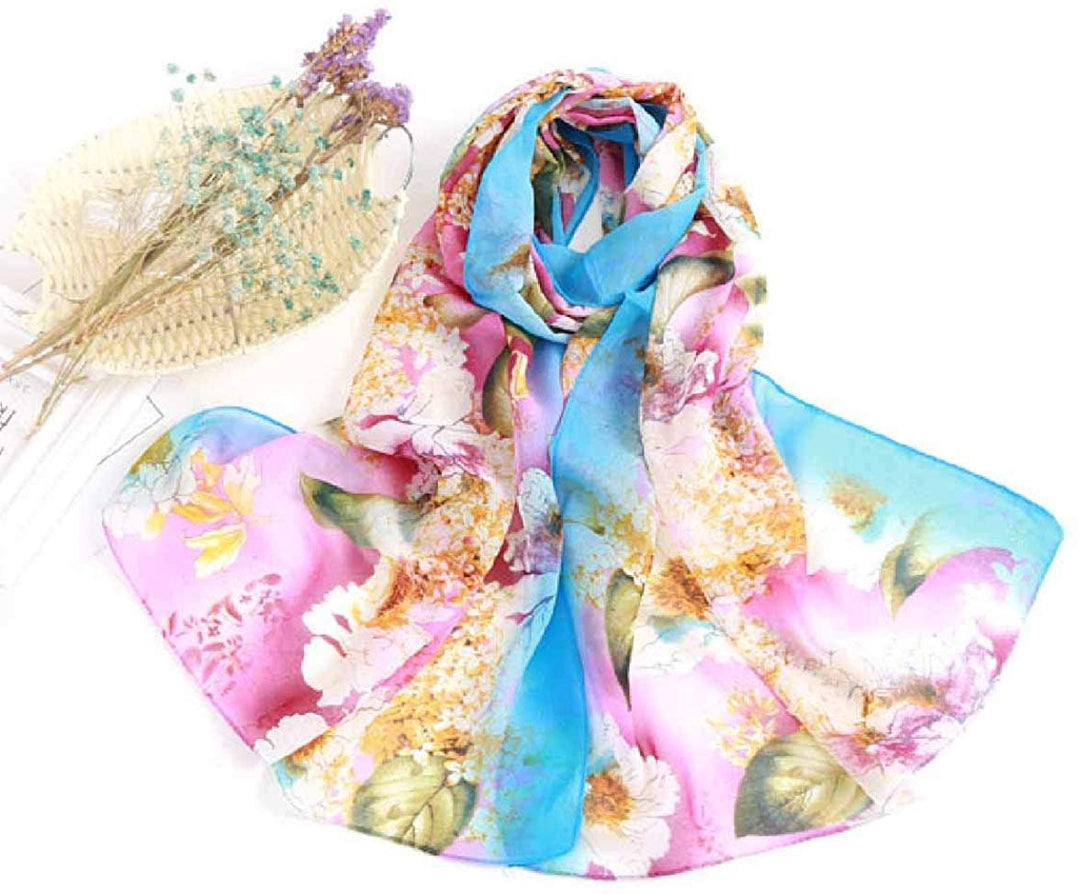 Silky Floral Summer Scarf Women Scarves Infinity Scarf Loop Soft Chiffon Long Wrap Scarf Shawl Personalized Scarf Mothers Day Gift For Her - In The Bag Design