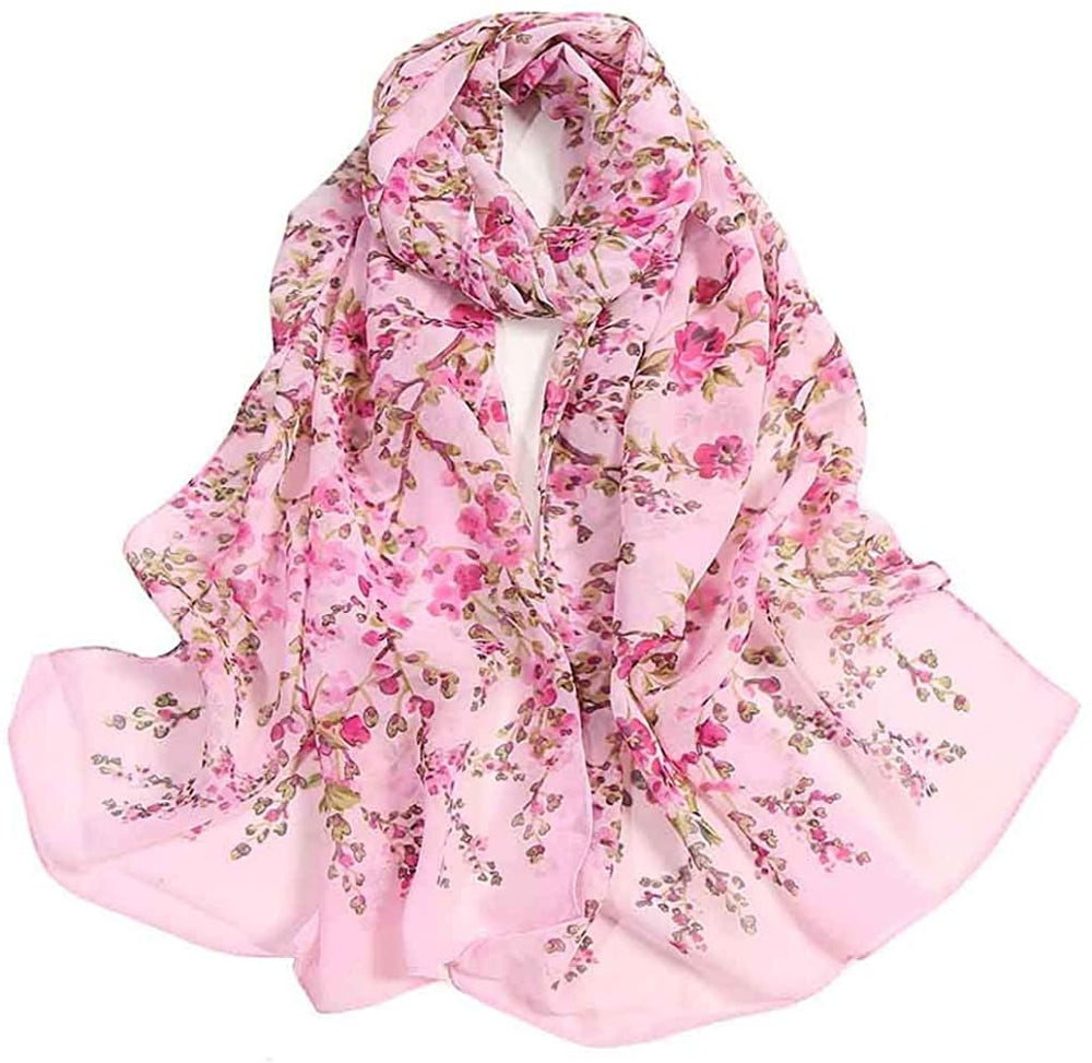 Floral Print Soft Scarf Women Scarves Infinity Scarf Loop Soft Chiffon Long Wrap Scarf Shawl Personalized Scarf Mothers Day Gift For Her - In The Bag Design