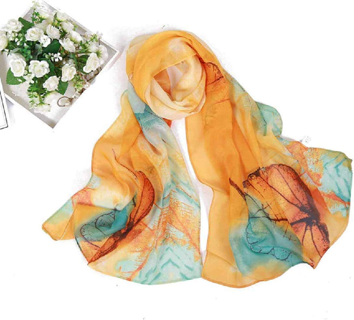 Floral Print Scarf / Spring Summer Scarf / Women Scarves / Infinity Scarves / Soft Chiffon Long Wrap Scarves / Gifts For Her