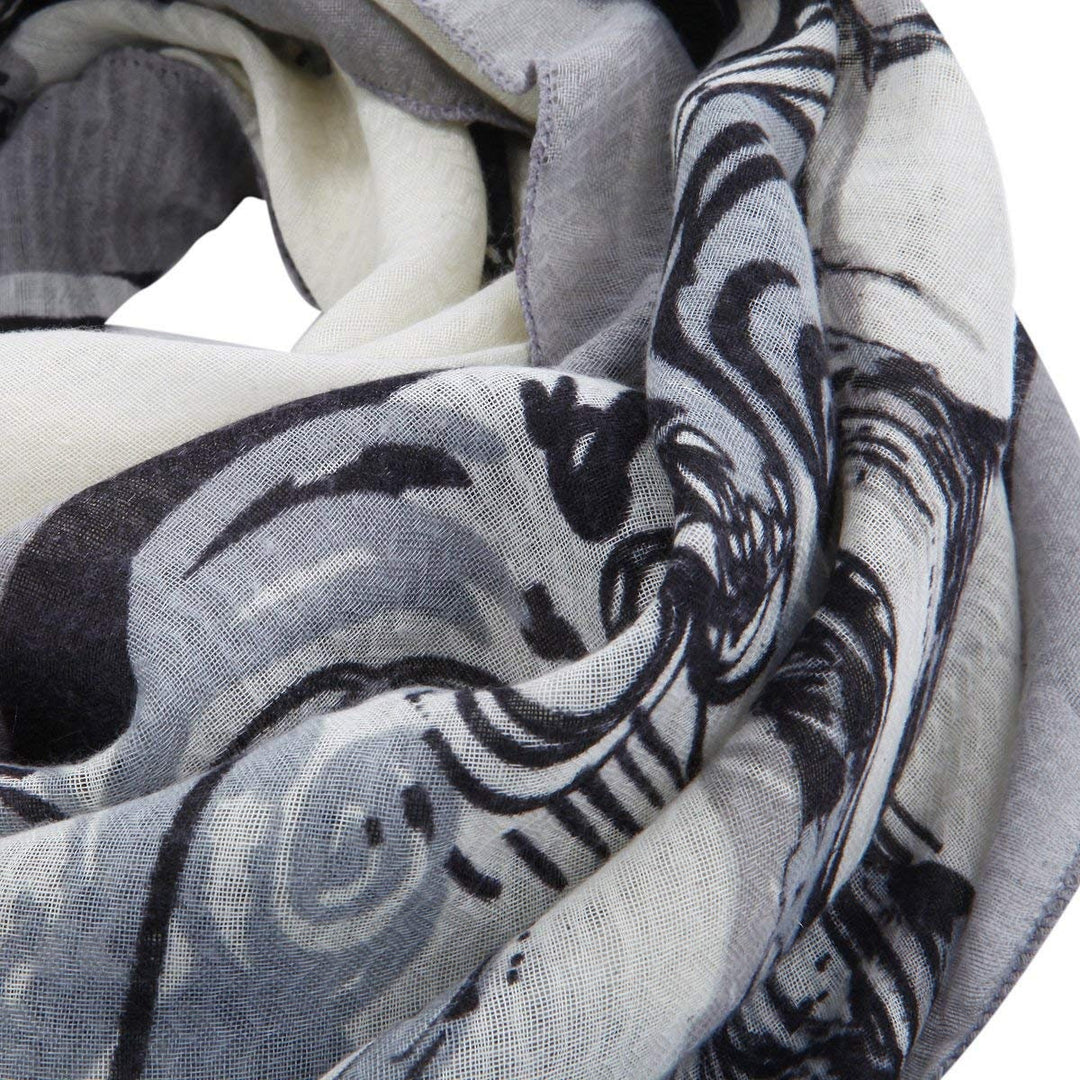 Black and White Scarf Personalized Gifts For Women Scarves Shawl Wrap Large Scarf Infinity Loop Scarf Mothers Day Gift for Women Gift Idea