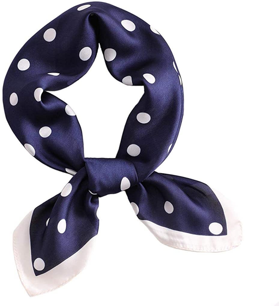 Polka Dot Square Scarves Silk Scarf Women Scarves Black and White Polka Dots Silk Scarf Silk Bandana Silk Hair Scarf Gift for Friend