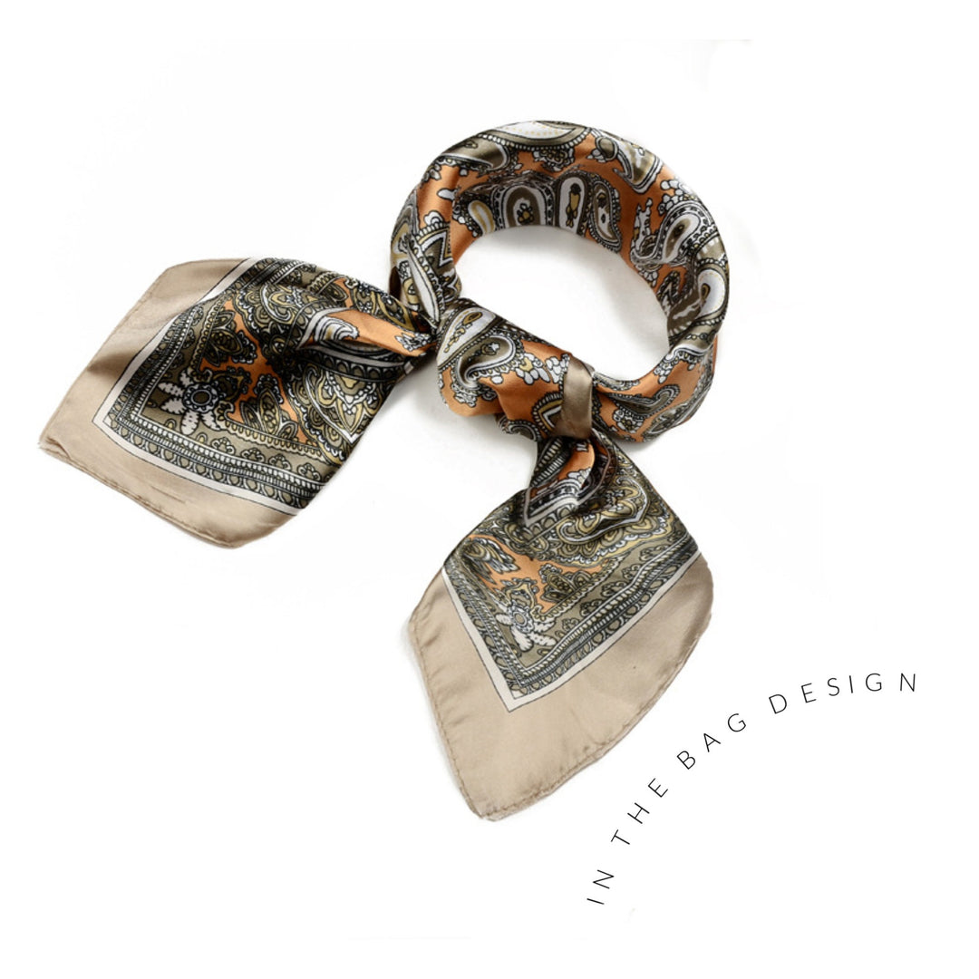 Paisley Silk Bandana Silky Ponytail Scarf Silk Head Scarf Neckerchief Silk Personalized Gifts Scarf Women Handmade Silk Bandana Head Scarf