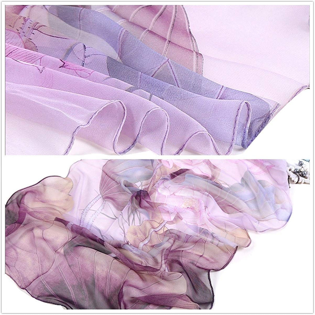 Purple Summer Scarf Silky Women Scarves Infinity Scarf Loop Gifts For Her Personalized Scarf Shawl Soft Chiffon Long Wrap Mothers Day Gift - In The Bag Design