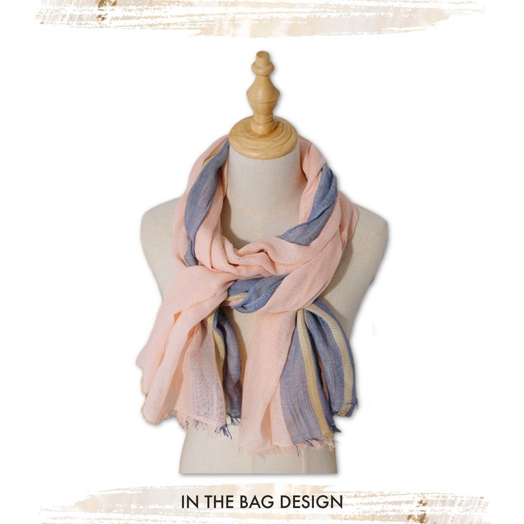 Pink Two Tone Scarf Summer Scarf Personalized Scarf Women Cotton Wrap Shawl Mothers Day Gift for Her Birthday Gift for Her Gift for Women - In The Bag Design