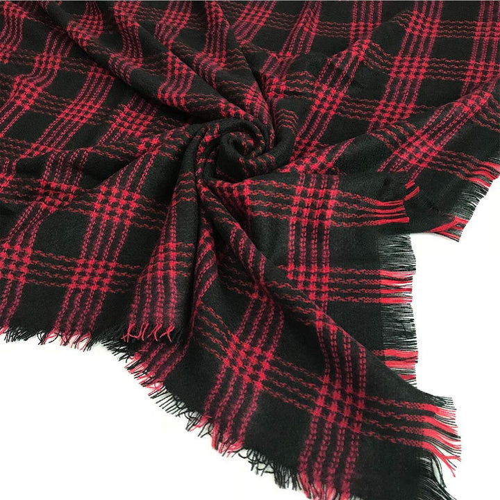 Black & Red Blanket Scarf Plaid Shawl Personalized Scarf Monogram Scarf Bridesmaid Favors Personalized Scarf Tartan Plaid Scarf