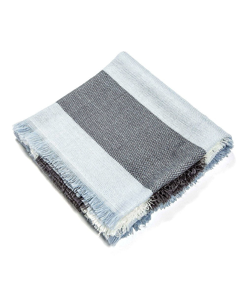 Light Blue & Gray Blanket Scarf / Personalized Scarf / Monogram Scarf / Monogrammed Blanket Shawl / Bridesmaid Favors / Oversized Scarf