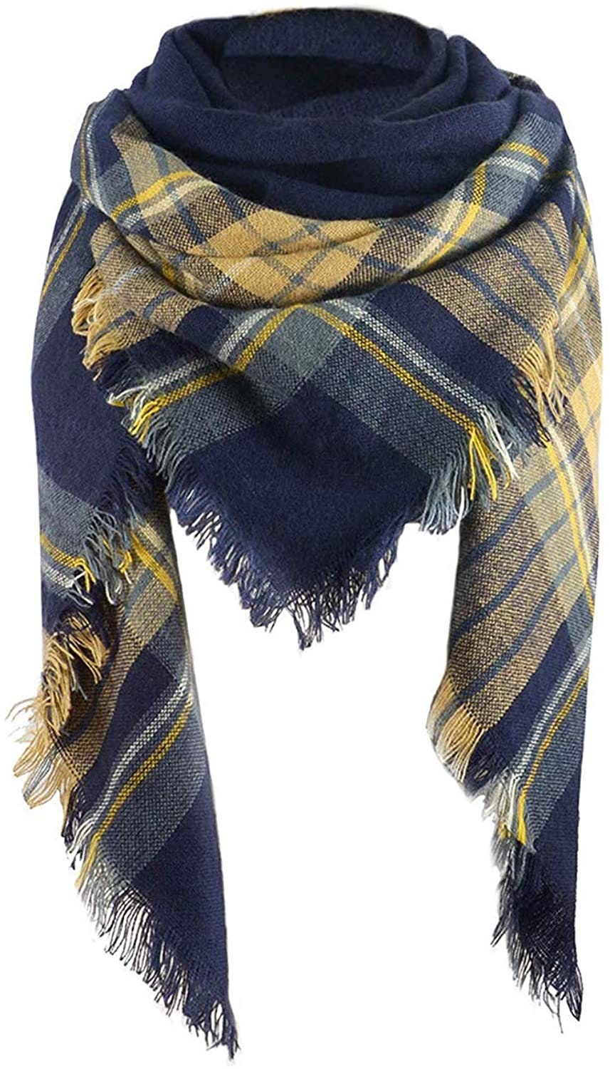 Navy Plaid Blanket Scarf, Plaid Shawl, Tartan Plaid Scarf, Monogramed Scarf, Personalized Scarf, Oversized Blanket Scarf, Plaid Scarf Gifts