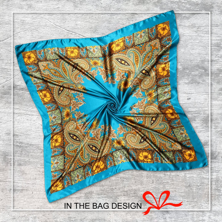 Black Head Scarf Large Square Scarf Silk Scarf Woman Hair Scarf Silk silk Scarf Vintage for Hair Blue Neckerchiefs Mothers Day Gift for Her
