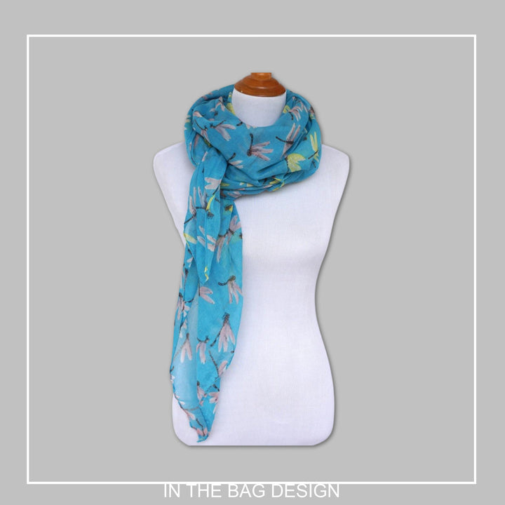 Light Blue Scarf Dragonfly Scarf Women Scarves Shawl Soft Viscose Scarf Personalized Gifts For Women Mothers Day Gift For Her Birthday Gift - In The Bag Design