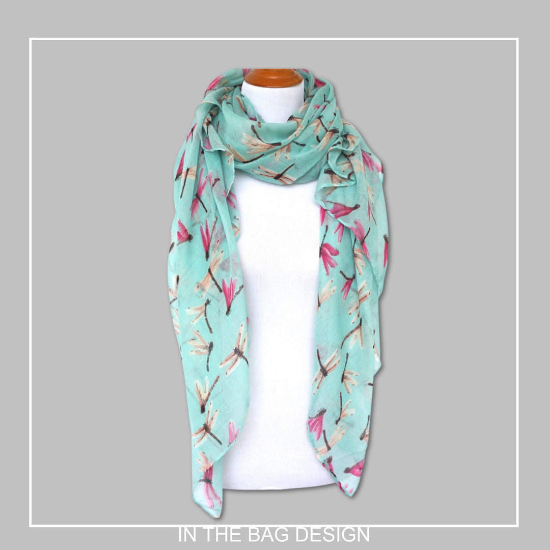 Mint Green Dragonfly Scarf Infinity Scarf Wrap Personalized Gifts For Women Summer Scarf Women Scarf Mothers Day Gift Birthday Gift for Her