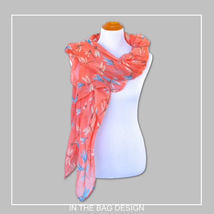 Peach Dragonfly Scarf Peach Scarf Women Spring Wrap Summer Scarf Large Scarf Personalized Gifts For Women Shawl Mothers Day Gift for Her