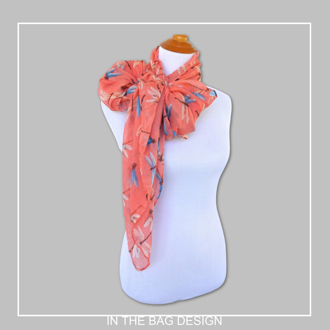 Peach Dragonfly Scarf Peach Scarf Women Spring Wrap Summer Scarf Large Scarf Personalized Gifts For Women Shawl Mothers Day Gift for Her