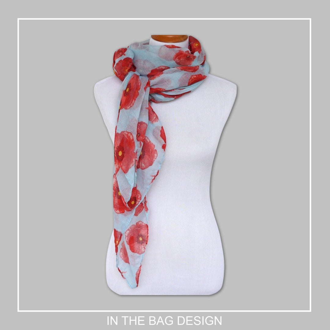 Floral Scarf Poppy Flower Spring Scarf Poppy Scarf Boho Scarf Shawl Women's Scarf Personalized Gift Wrap Shawl Mothers Day Gift for Women