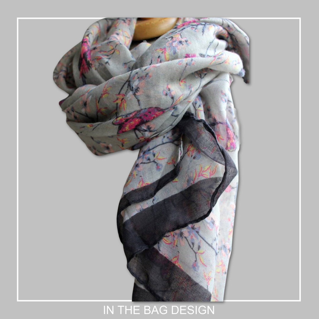 Gray Birds Scarf Women Scarves Infinity Scarf Personalized Gifts For Women Shawl Wrap Large Scarf Mothers Day Gift Birthday Gift for Her