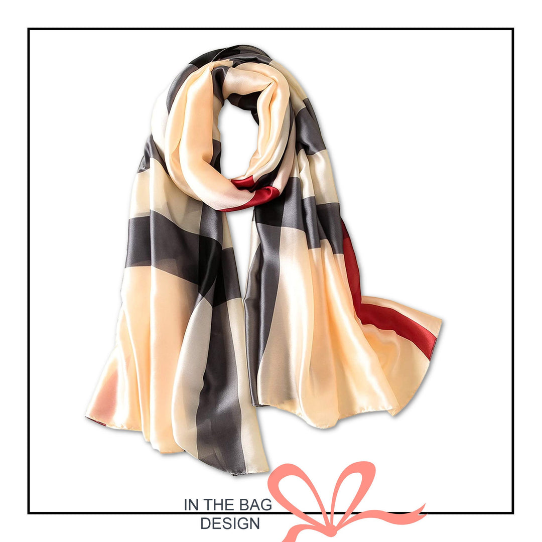 Silk Scarf Women Silk Shawl Beige Infinity Scarf Women Scarves Summer Scarf Silk Mothers day Gifts For Her Mom Gift Personalized Gift - In The Bag Design