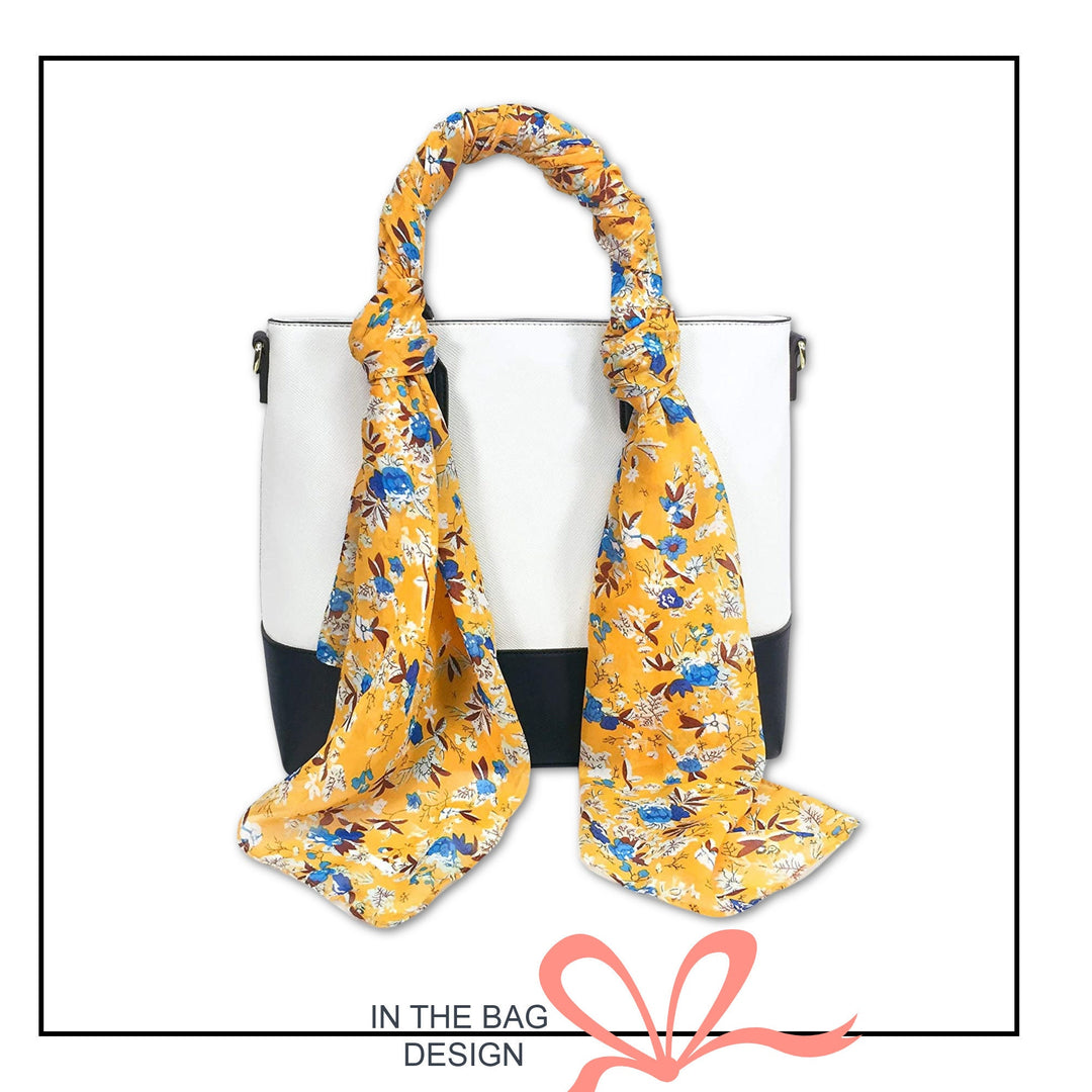 Yellow Floral Print Scarf Women Scarves Personalized Scarf Soft Chiffon Long Wrap Scarf Shawl Infinity Scarf Loop Mothers Day Gift For Her - In The Bag Design