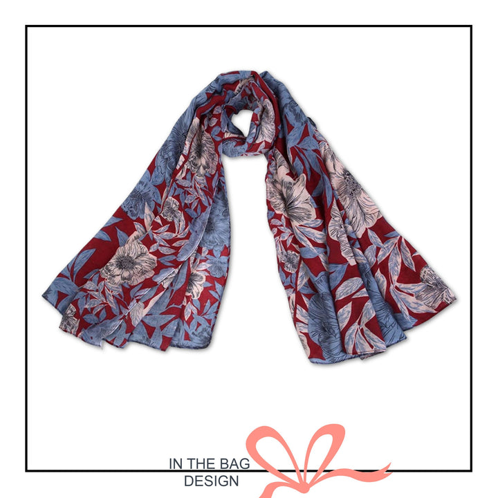 Floral Print Scarf / Women's scarves / Personalized Gifts For Women / Shawl Wrap Large Scarf Cover Up / Fashion Scarf / Infinity Scarf Loop - In The Bag Design