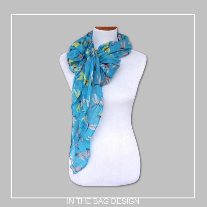 Light Blue Scarf Dragonfly Scarf Women Scarves Shawl Soft Viscose Scarf Personalized Gifts For Women Mothers Day Gift For Her Birthday Gift - In The Bag Design