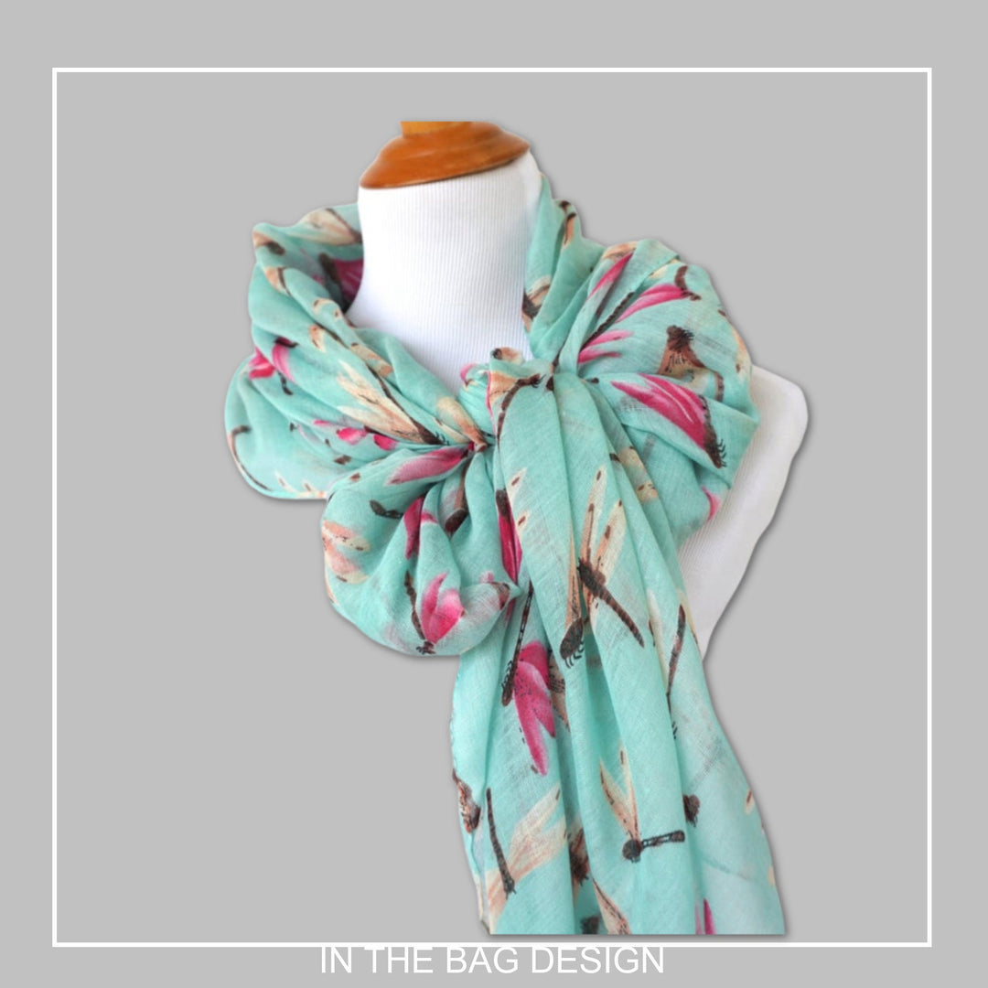 Mint Green Dragonfly Scarf Infinity Scarf Wrap Personalized Gifts For Women Summer Scarf Women Scarf Mothers Day Gift Birthday Gift for Her