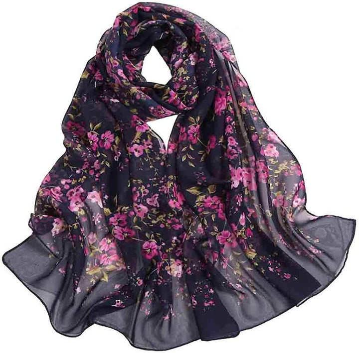 Floral Print Soft Scarf Women Scarves Infinity Scarf Loop Soft Chiffon Long Wrap Scarf Shawl Personalized Scarf Mothers Day Gift For Her - In The Bag Design