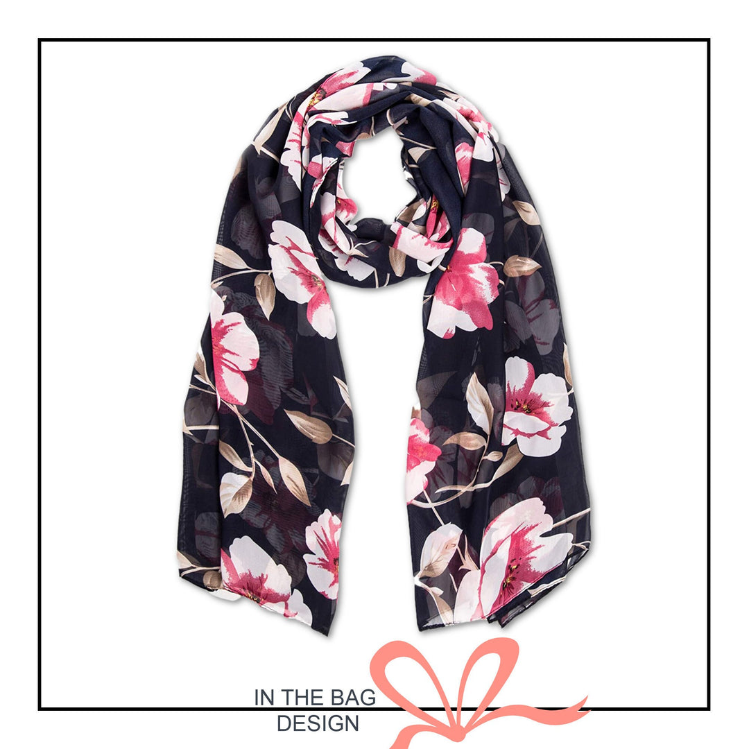 Silky Floral  Print Scarf / Women Scarves / Personalized Scarf / Soft Chiffon Long Wrap Scarf Shawl / Infinity Scarf Loop / Gifts For Her