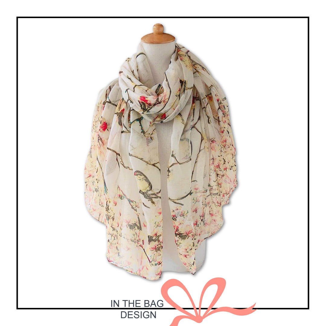 Ivory Shawl Mothers Day Gift Bird Scarf Summer Scarf Women Scarves Infinity Scarf Loop Personalized Gifts For Women Wrap Shawl Large Scarf