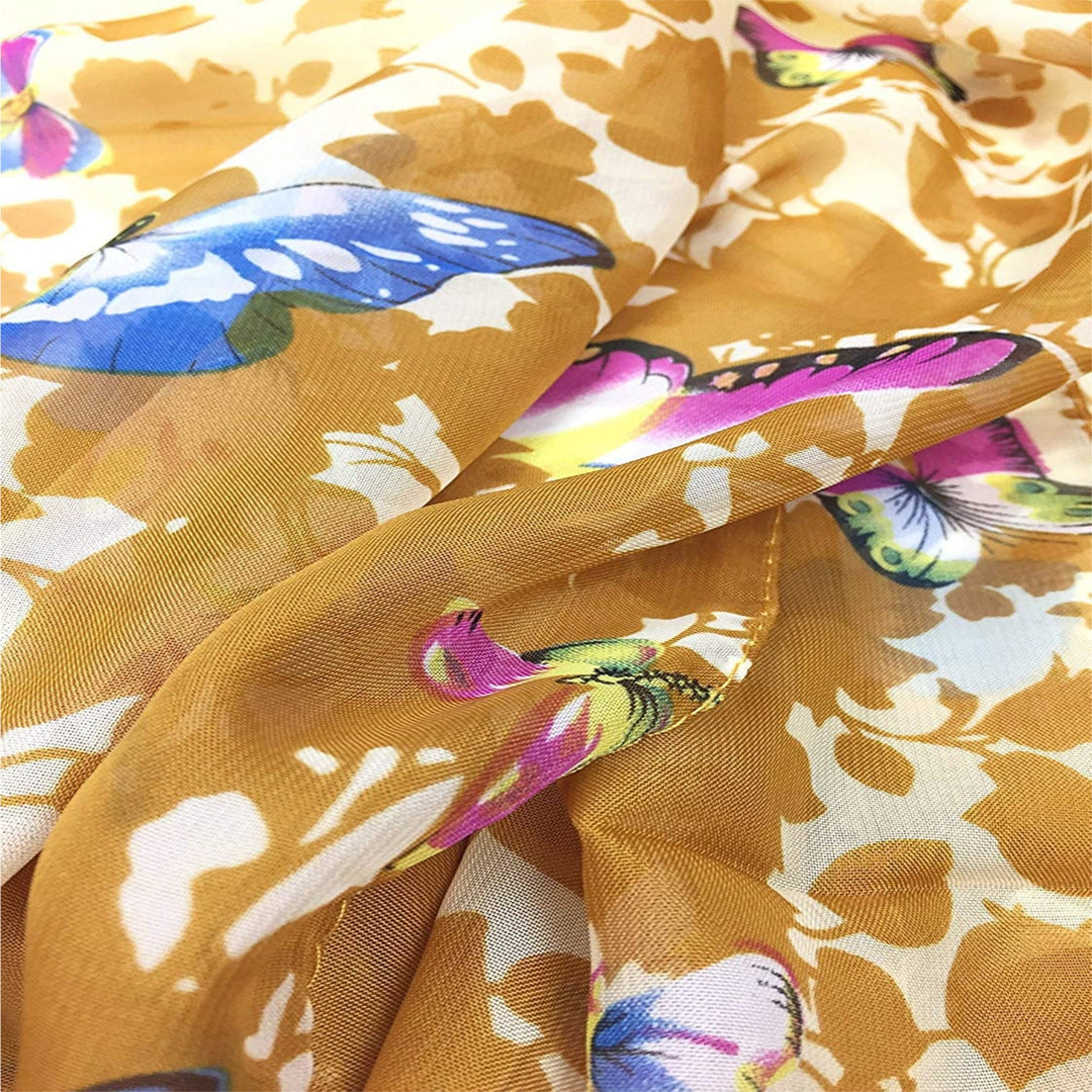 Silky Caramel Butterfly Print Scarf Summer Scarf Women Infinity Scarves Personalized Gift For Women Shawl Wrap Large Scarf Mothers Day Gift