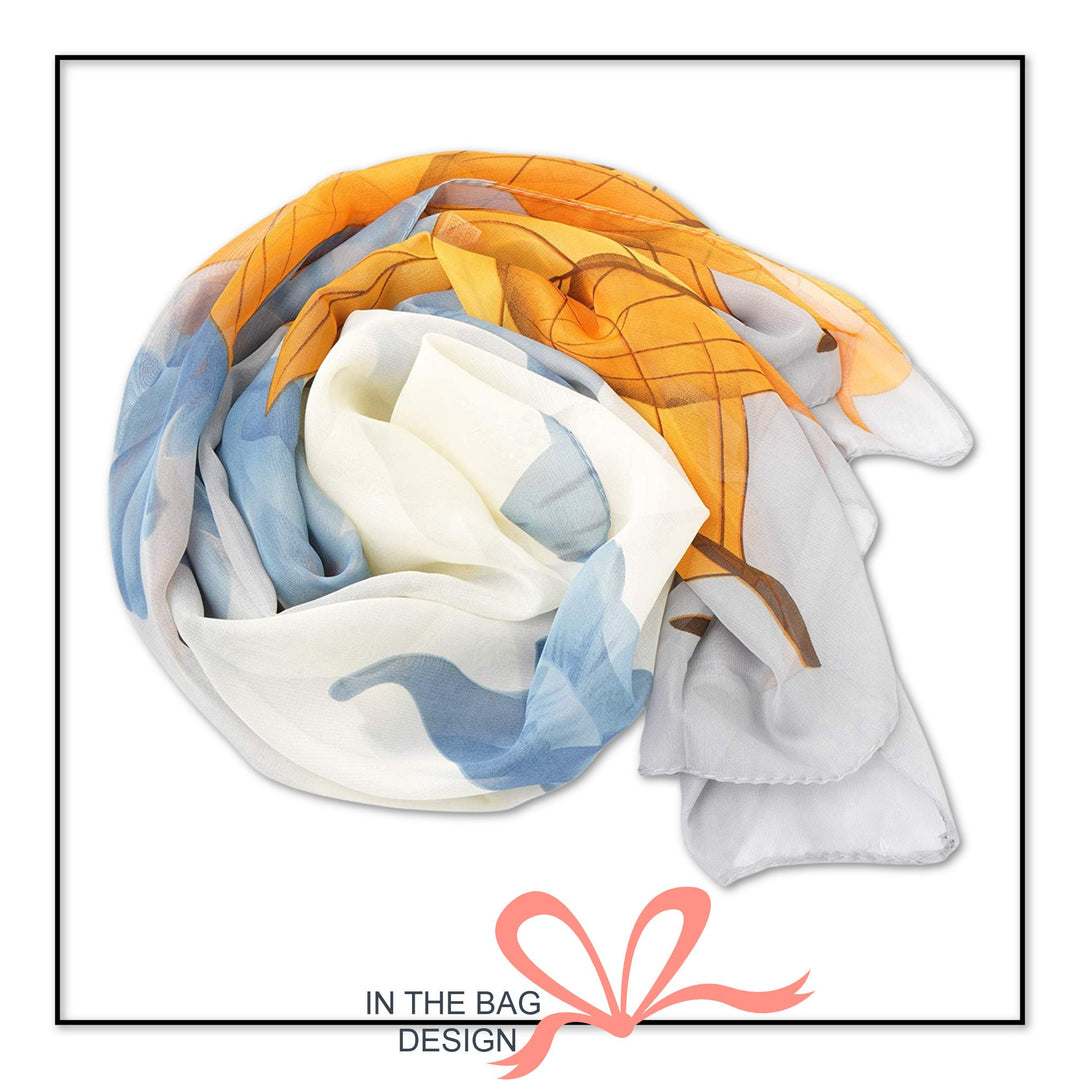 Ivory Shawl Orange Scarf Leaf Scarf Silky Summer Scarf Women Infinity Scarf Personalized Gifts For Women Shawl Wrap Mothers Day Gift for Her