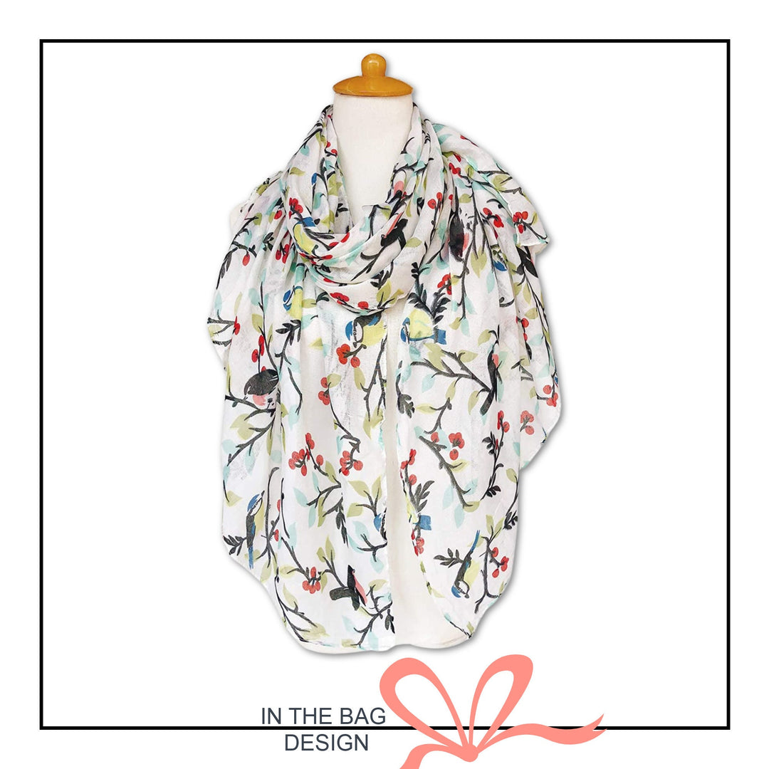 Ivory Shawl Bird Scarf Summer Scarf Women Infinity Scarves Loop Personalized Gifts For Women Mothers Day Gift For Her Shawl Wrap Long Scarf