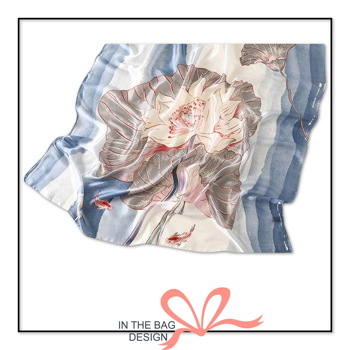 Ivory Shawl Lotus Silk Scarf Women Silk Shawl Women Scarves Infinity Scarf Personalized Gift For Her Mothers Day Gift Mom Gift for Women