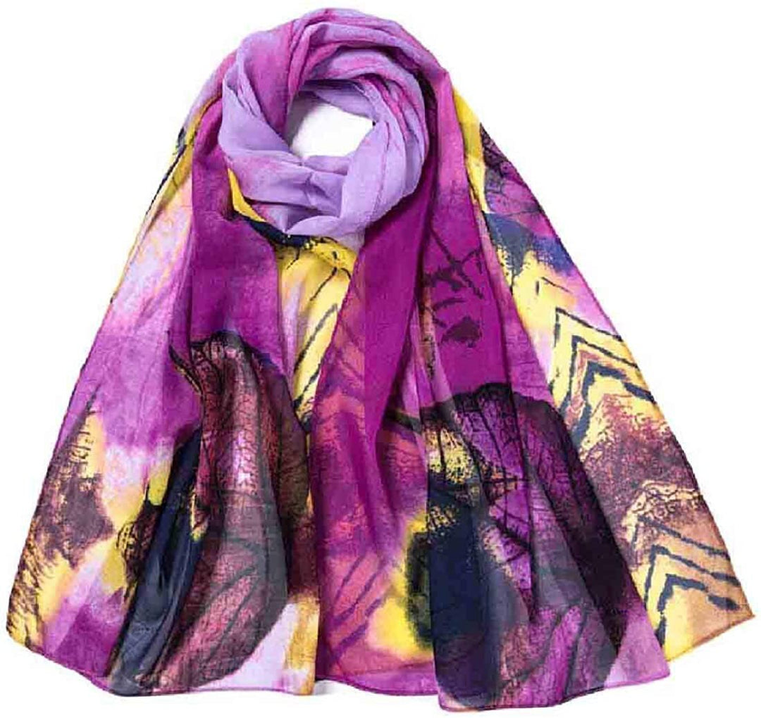 Floral Print Scarf / Spring Summer Scarf / Women Scarves / Infinity Scarves / Soft Chiffon Long Wrap Scarves / Gifts For Her