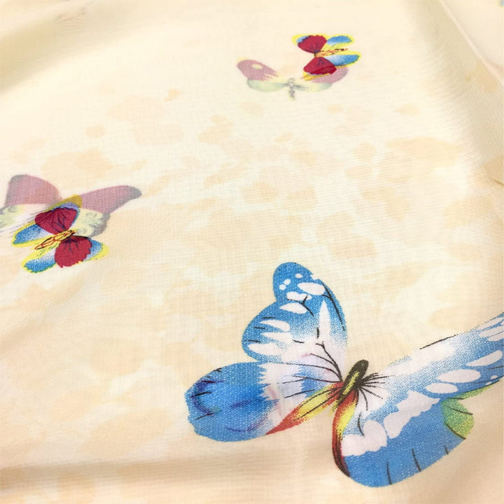 Beige Butterfly Print Scarf Silky Summer Scarf Women Infinity Scarves Personalized Gifts For Women Shawl Wrap Large Scarf Mothers Day Gift