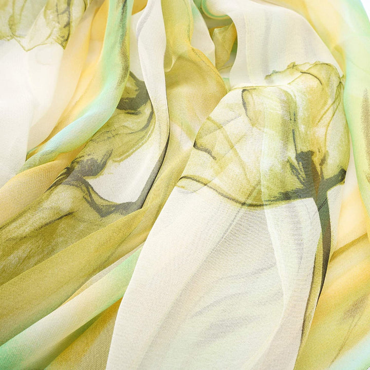 Yellow Scarf Mint Floral Scarf Summer Scarf Shawl Women Scarves Infinity Scarves Loop Personalized Scarf Soft Chiffon Wrap Mothers Day Gift