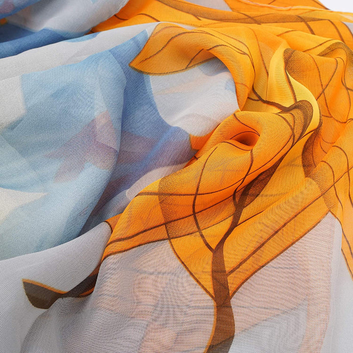 Ivory Shawl Orange Scarf Leaf Scarf Silky Summer Scarf Women Infinity Scarf Personalized Gifts For Women Shawl Wrap Mothers Day Gift for Her