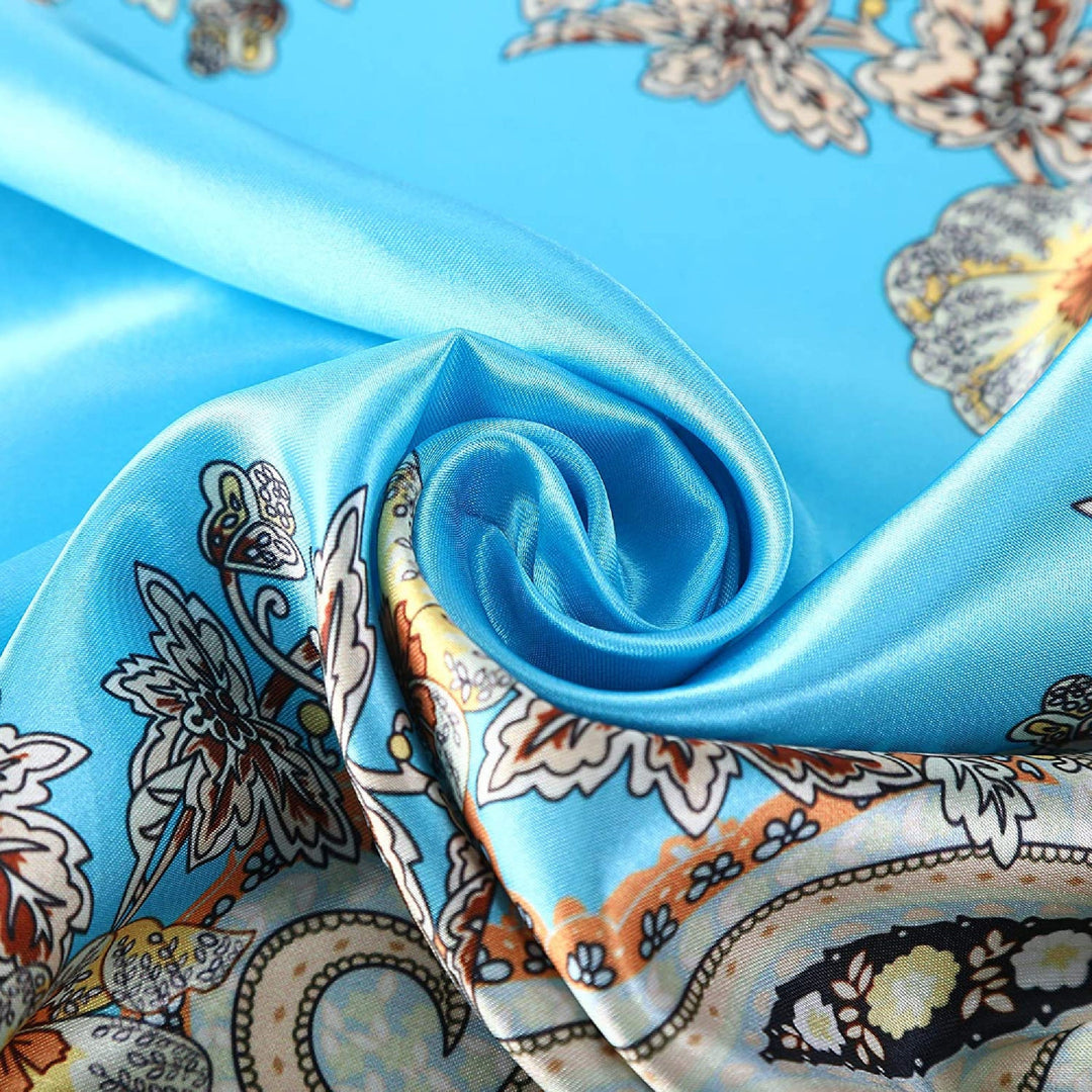 Blue Silk Bandana Silk Head Neck Scarf Silk Hair Wrap Silk Scarf Woman Personalized Scarf Silk Hair Scarf Silk Hair Scarf - In The Bag Design